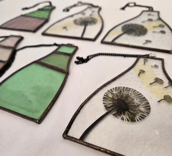 Reclaimed Stained Glass Bottle Kilns 2025 by Rebecca Davies Gift from Barewall Art Gallery