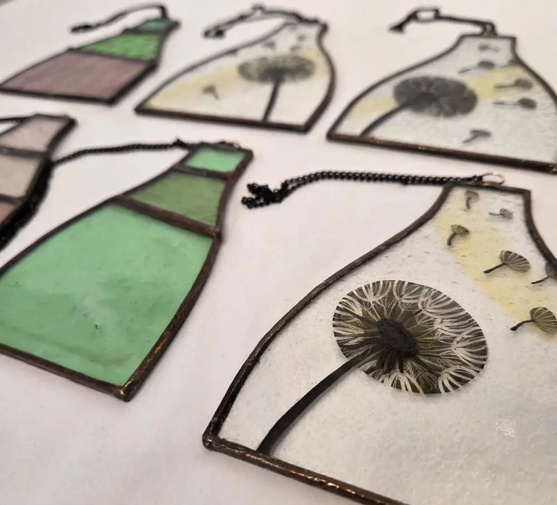 Reclaimed Stained Glass Bottle Kilns 2025 by Rebecca Davies Gift from Barewall Art Gallery