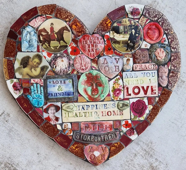 Red Heart Happiness Health and Home 2025 by Philip Hardaker Ceramics from Barewall Art Gallery