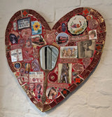 Red Heart with Cherish Life Key to Your Heart with Hand Mirror 2024 by Philip Hardaker Ceramics from Barewall Art Gallery