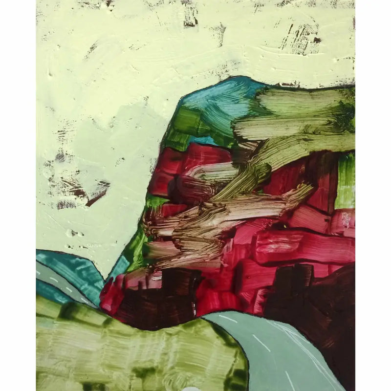 Red Landscape Oil by Russell Gregory Original Art from Barewall Art Gallery