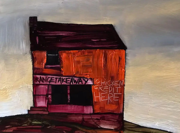 RGL10 Bright Orange Takeaway 2 Oil by Russell Gregory Original Art from Barewall Art Gallery