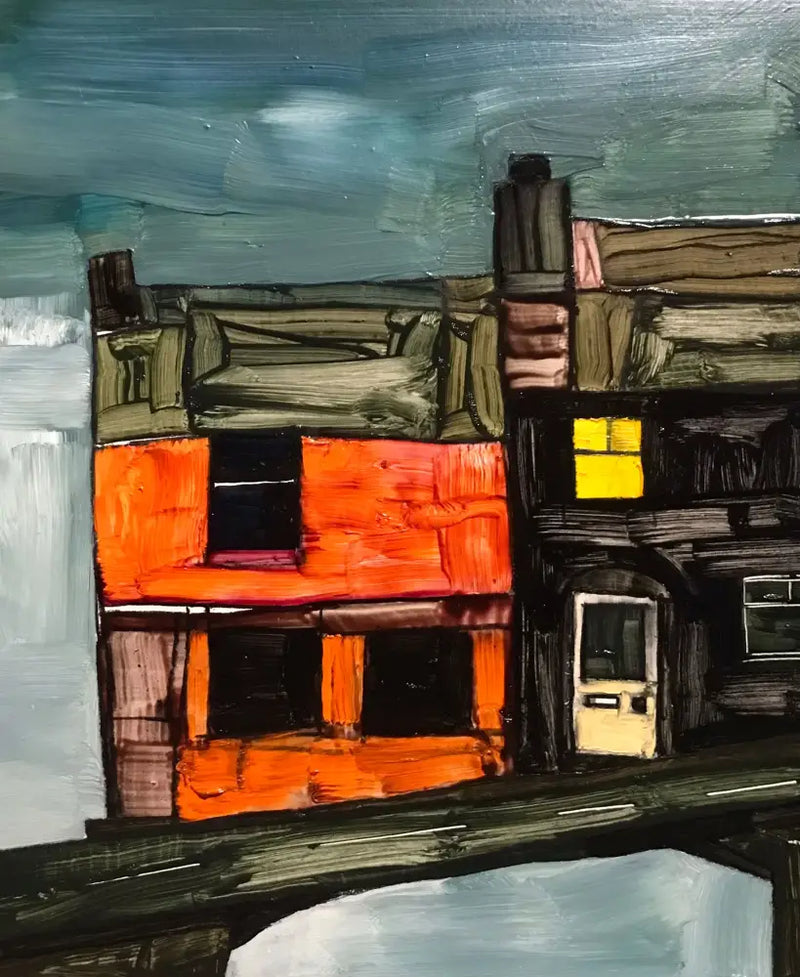 RGL9 Bright Orange Takeaway Oil by Russell Gregory Original Art from Barewall Art Gallery