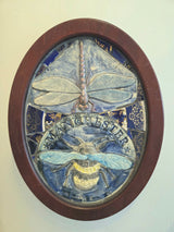 Oval Manchester Bee and Dragonfly 2025 by Philip Hardaker Ceramics from Barewall Art Gallery