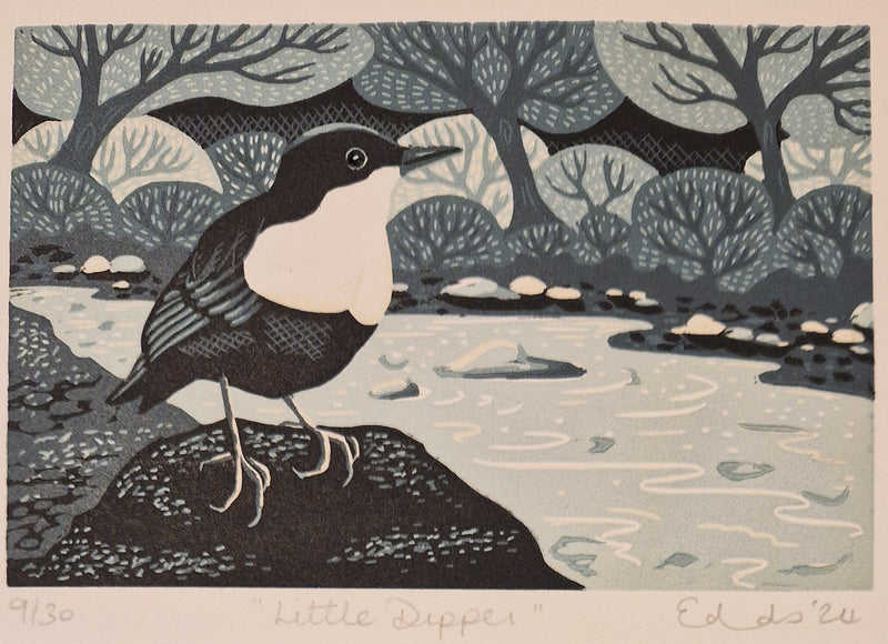 Little Dipper Lino Print 2024 by Louise Edwards