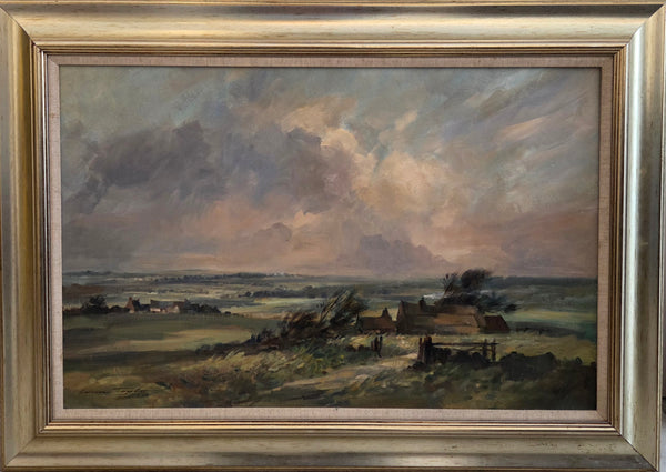 Moorland View Near Beacon Village oil on board by Ivan Taylor