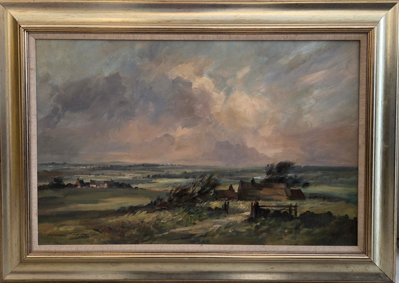 Moorland View Near Beacon Village oil on board by Ivan Taylor