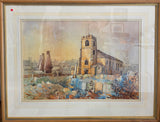 St John's Church, Burslem 1998 watercolour by J Mitchell