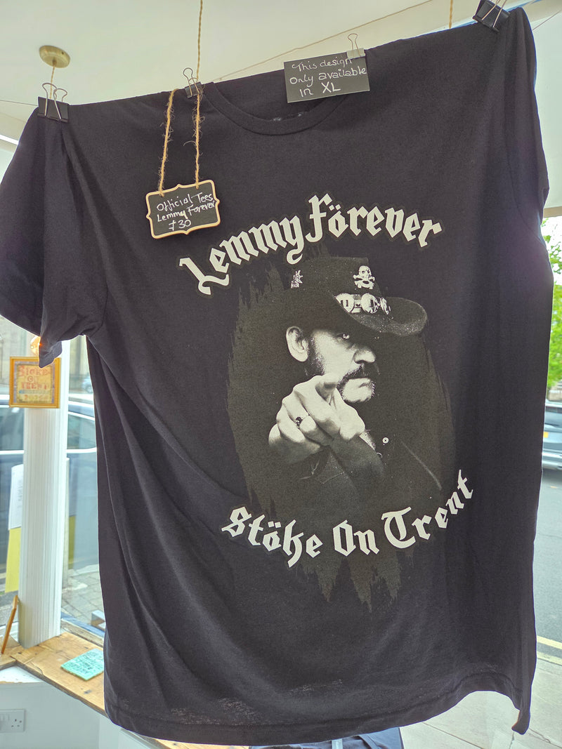 Exclusive LEMMY FOREVER STOKE ON TRENT Motorhead Official Teeshirts XL only for the LEMMY STATUE