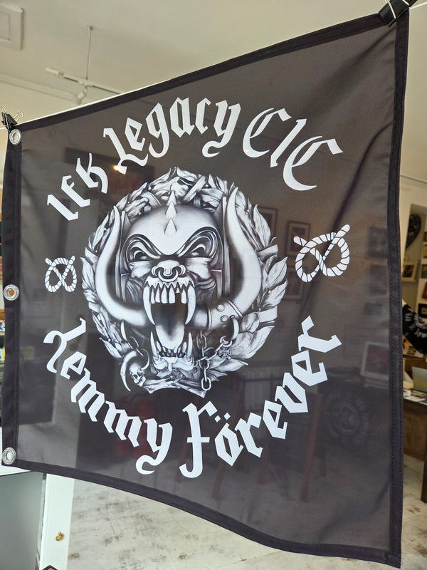 Exclusive LEMMY FOREVER IFK Legacy Bike Flag by Andrew Edwards