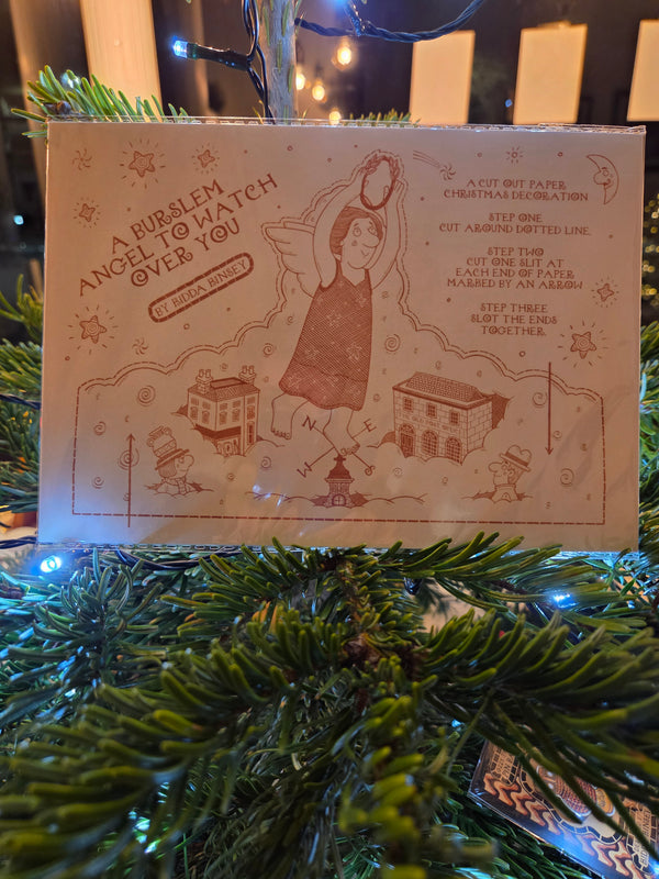 A Burslem Angel to Watch Over You Christmas Decorations 2025 by Kidda Kinsey Cards from Barewall Art Gallery