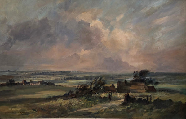 Moorland View Near Beacon Village oil on board by Ivan Taylor