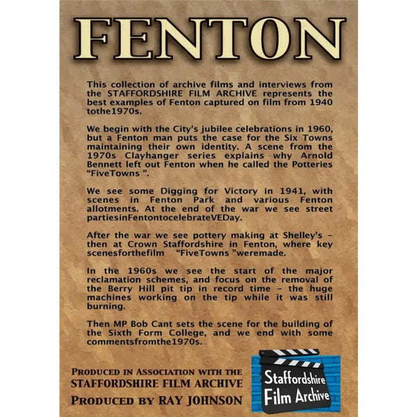 Six Towns on Film - Fenton - Stoke on Trent Historical Film DVD DVD from Barewall Art Gallery