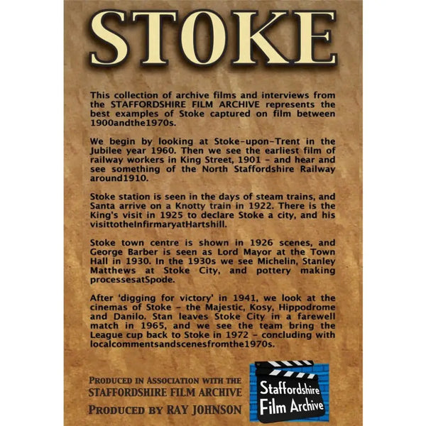 Six Towns on Film - Stoke - Stoke on Trent Historical Film DVD DVD from Barewall Art Gallery
