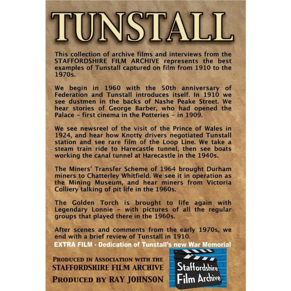 Six Towns on Film - Tunstall - Stoke on Trent Historical Film DVD DVD from Barewall Art Gallery
