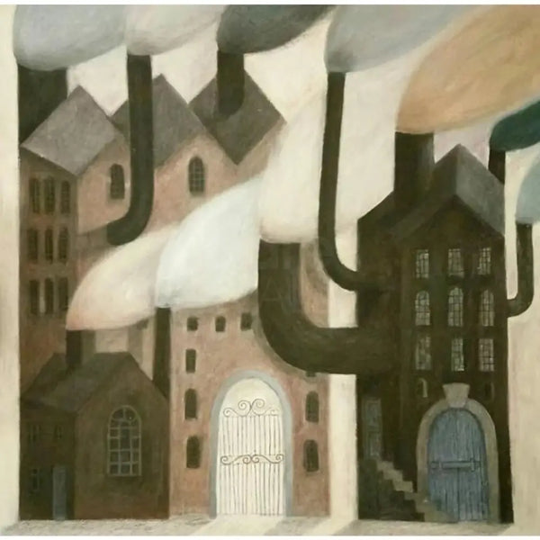 SL43 Factory Gates by Stephen Liddle Original Art from Barewall Art Gallery