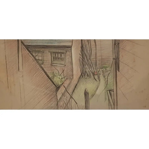 SL5 View from Window drawing by Stanley Lewis Original Art from Barewall Art Gallery