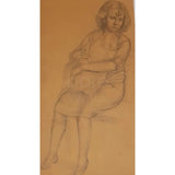 SL7 Woman and Child drawing by Stanley Lewis Original Art from Barewall Art Gallery