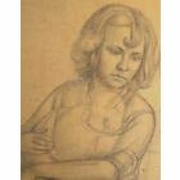 SL7 Woman and Child drawing by Stanley Lewis Original Art from Barewall Art Gallery