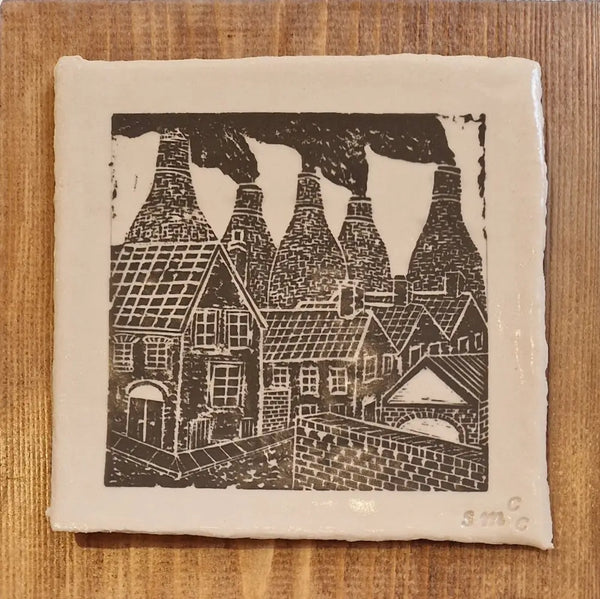 SMP Large Bottle Kiln print on Clay 2024 by Shauna McCann Ceramics from Barewall Art Gallery