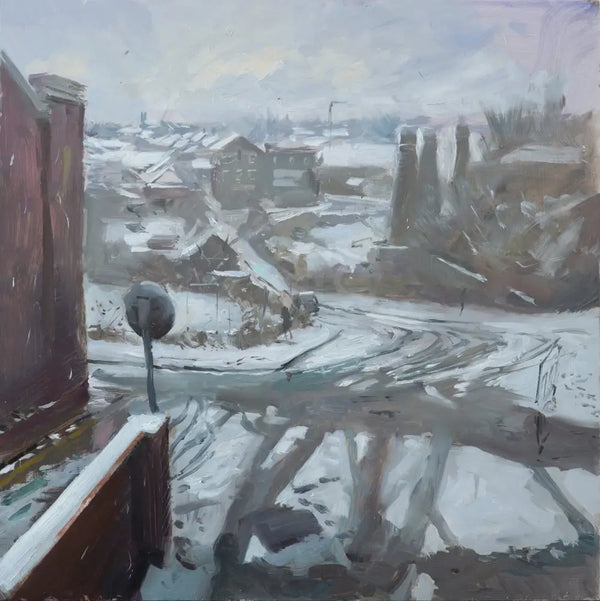 Snow tracks on Bournes Bank 2023 by Rob Pointon Original Art from Barewall Art Gallery