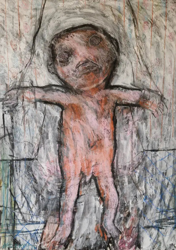 SOP005 Baby (1971) Original Mixed Media Painting by Arthur Berry Original Art from Barewall Art Gallery
