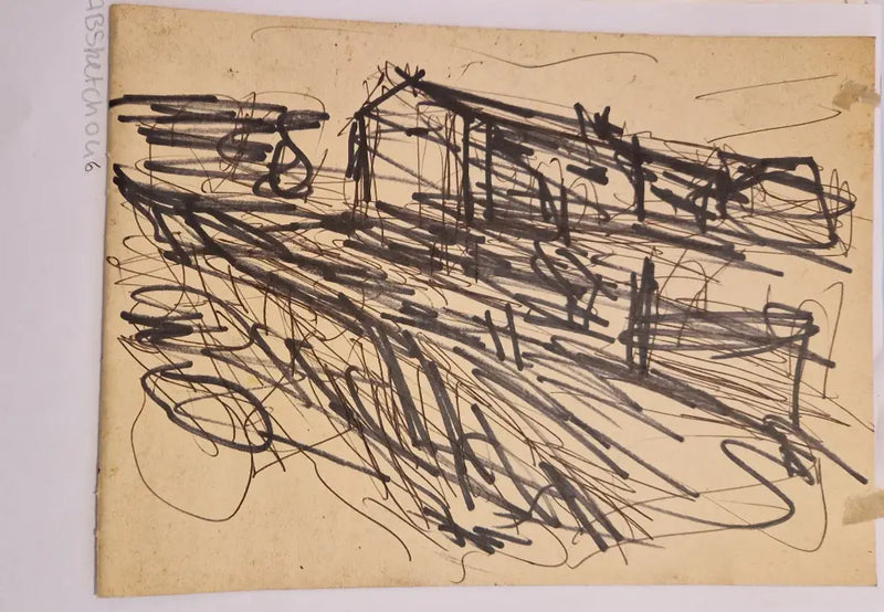 SOP046 Hill Farm drawing c1980s found Arthur Berry Archive Original Art from Barewall Art Gallery