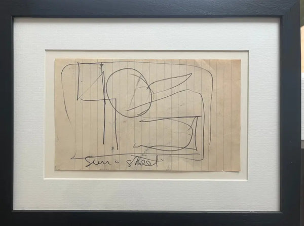 SOPD022 Abstract Sun and Street No. 48 Original Drawing c1980s by Arthur Berry Original Art from Barewall Art Gallery