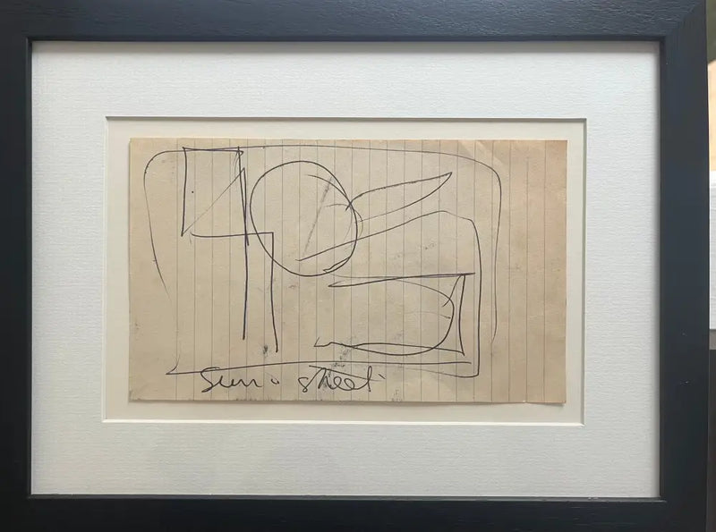 SOPD022 Abstract Sun and Street No. 48 Original Drawing c1980s by Arthur Berry Original Art from Barewall Art Gallery