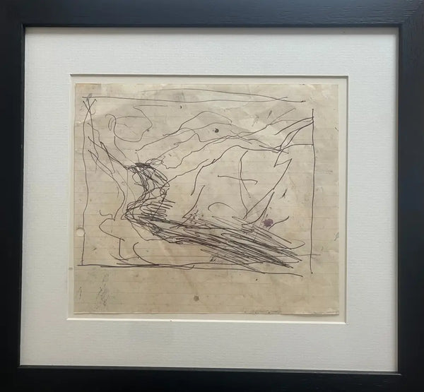SOPD023 Stream through Mountain No. 61 Original Drawing c1980s by Arthur Berry Original Art from Barewall Art Gallery