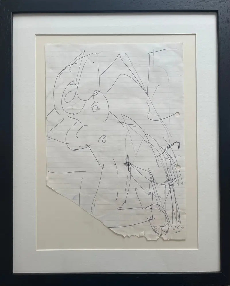 SOPD031 Figure Bathing No. 64 Original Figure Sketch Drawing c1980s by Arthur Berry Original Art from Barewall Art Gallery