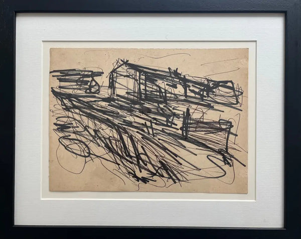 SOPD034 Hill Farm No. 46 Original Landscape Sketch Drawing c1980s by Arthur Berry Original Art from Barewall Art Gallery