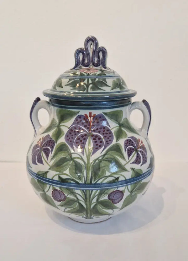 SP2507 Large Decorated Lidded Jar by Laurence McGowan Ceramics from Barewall Art Gallery