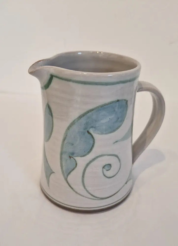 SP2509 Earthenware tin glazed jug by Ursula Waechter Ceramics from Barewall Art Gallery