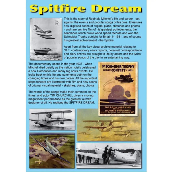 Spitfire Dream The Story of Reginald Mitchell a Documentary set against songs and events of his time by Ray Johnson Film DVD DVD from Barewall Art Gallery