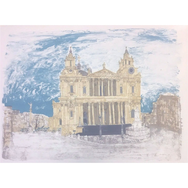 St Pauls Cathedral London Lithograph 1966 by Colin Spencer by Barewall