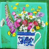 Still Life flowers greetings card collection by Emma Dunbar Mad Auction Fury Greeting Card by Emma Dunbar Cards from Barewall Art Gallery