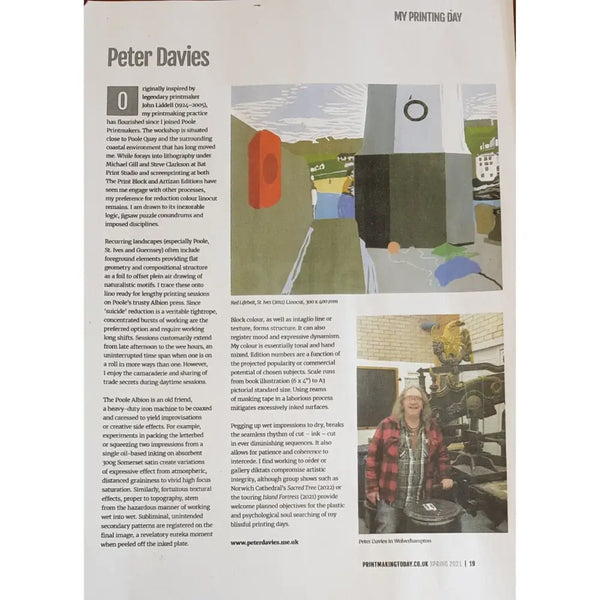 Stoke Linocut 2020 by Peter Davies Linocut from Barewall Art Gallery