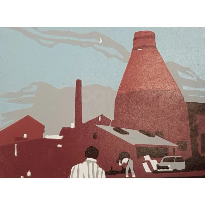 Stoke Linocut 2020 by Peter Davies Linocut from Barewall Art Gallery