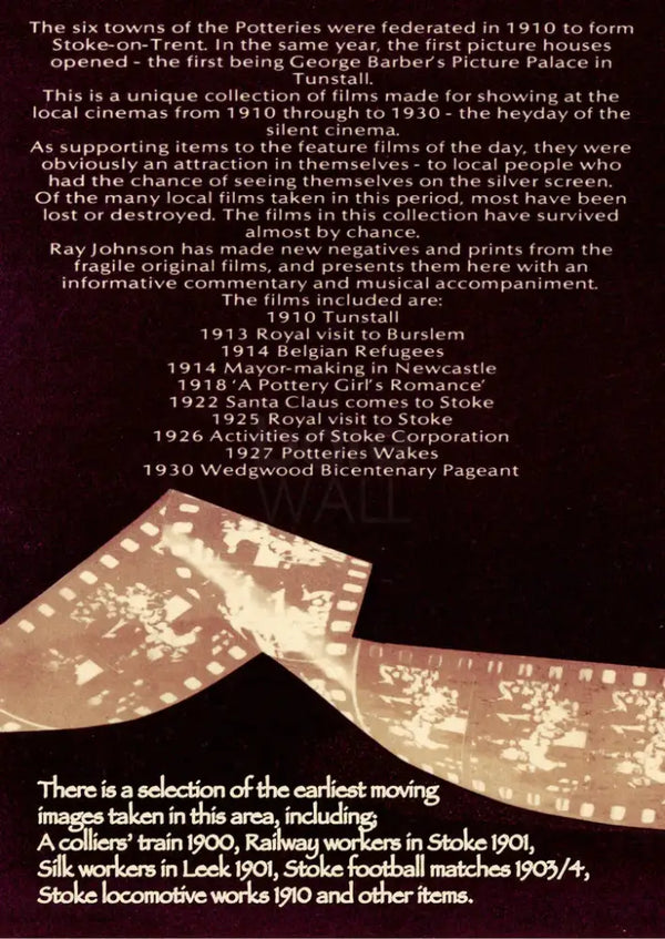 Stoke on Film 1900 to 1930 with the earliest moving pictures of the area historical DVD DVD from Barewall Art Gallery