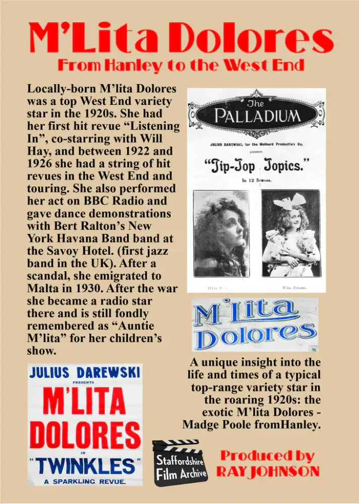 Stoke's M'lita Dolores - A Forgotten Star Historical Film DVD DVD from Barewall Art Gallery
