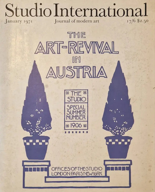 Studio International January 1971 Journal of Modern Art Magazine : The Art-Revival in Austria Book from Barewall Art Gallery