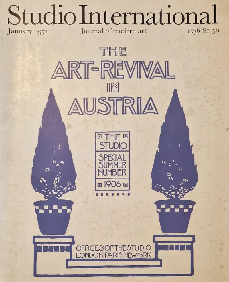 Studio International January 1971 Journal of Modern Art Magazine : The Art-Revival in Austria Book from Barewall Art Gallery