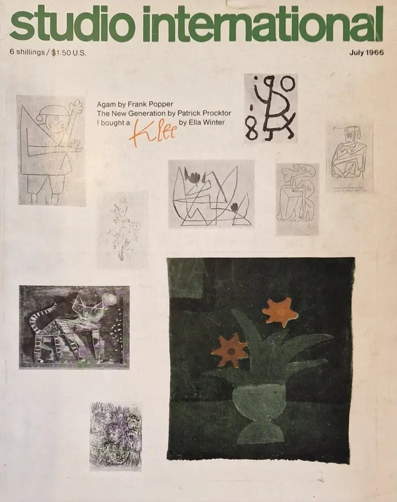 Studio International July 1966 Art Magazine Popper Procktor Klee Book from Barewall Art Gallery