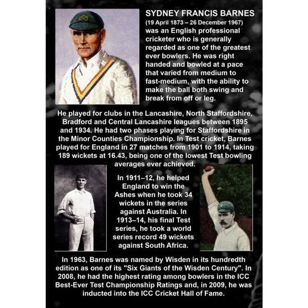 SYDNEY BARNES - Cricket Legend Historical Film DVD DVD from Barewall Art Gallery