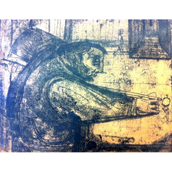 The Billiard Player 1949 by John Shelton Original Art from Barewall Art Gallery