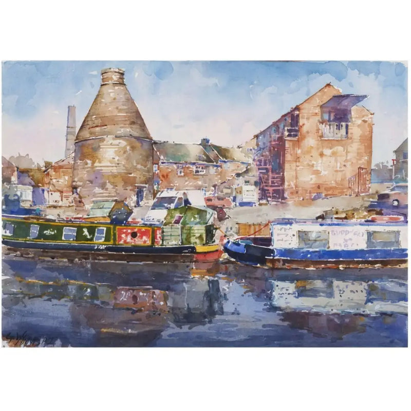 The Potteries and Canals Print Collection by Geoffrey Wynne RI Canalside Longport Print from Barewall Art Gallery