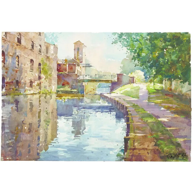 The Potteries and Canals Print Collection by Geoffrey Wynne RI Middleport Canal Scene Print from Barewall Art Gallery