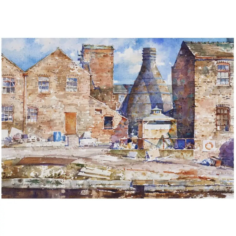 The Potteries and Canals Print Collection by Geoffrey Wynne RI Middleport Pottery II Print from Barewall Art Gallery