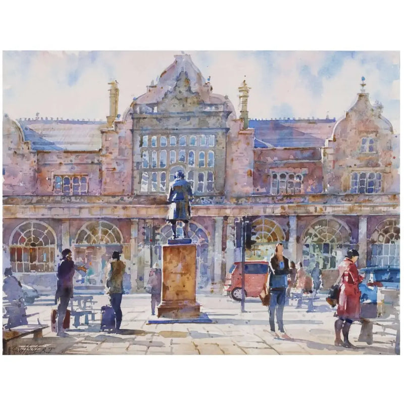 The Potteries and Canals Print Collection by Geoffrey Wynne RI Waiting Stoke Station Print from Barewall Art Gallery